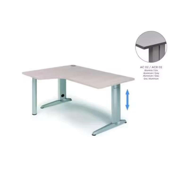 MESA DE ROCADA ADJUST FORMA DE L IZQUIERDA180X120 COLOR GRIS - 1