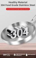 22/24/26/28/30 cm frying pan 304 stainless steel wok 5-layer professional cookware suitable for gas and induction cookers - details 0