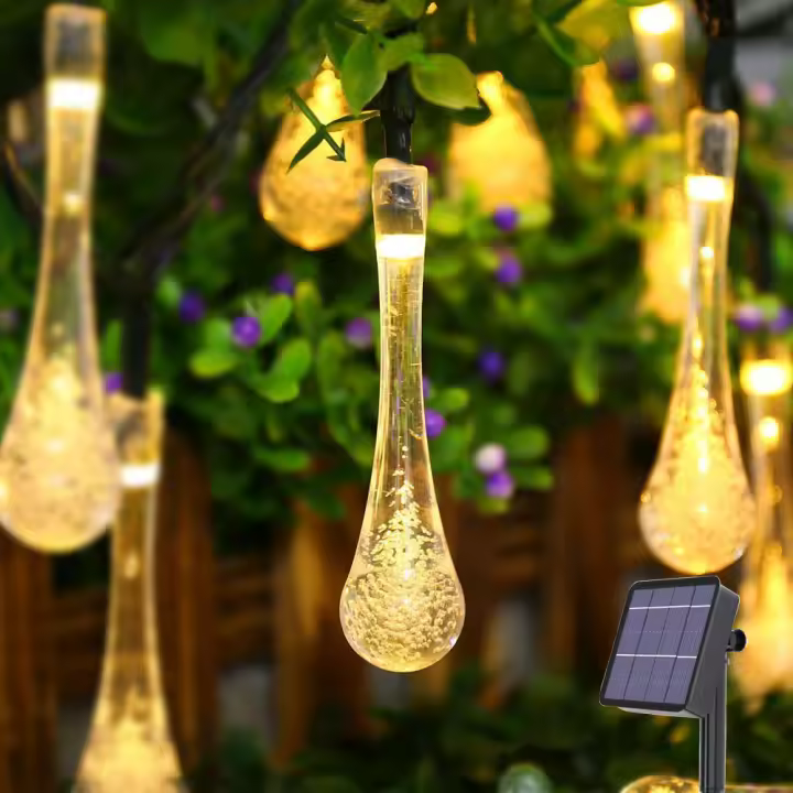 Luces Solares LED De Gota Para Exterior Impermeables Para Jardín Caminos Valla Decoración De Boda Fiesta Navidad Luz Solar Autónoma - 1