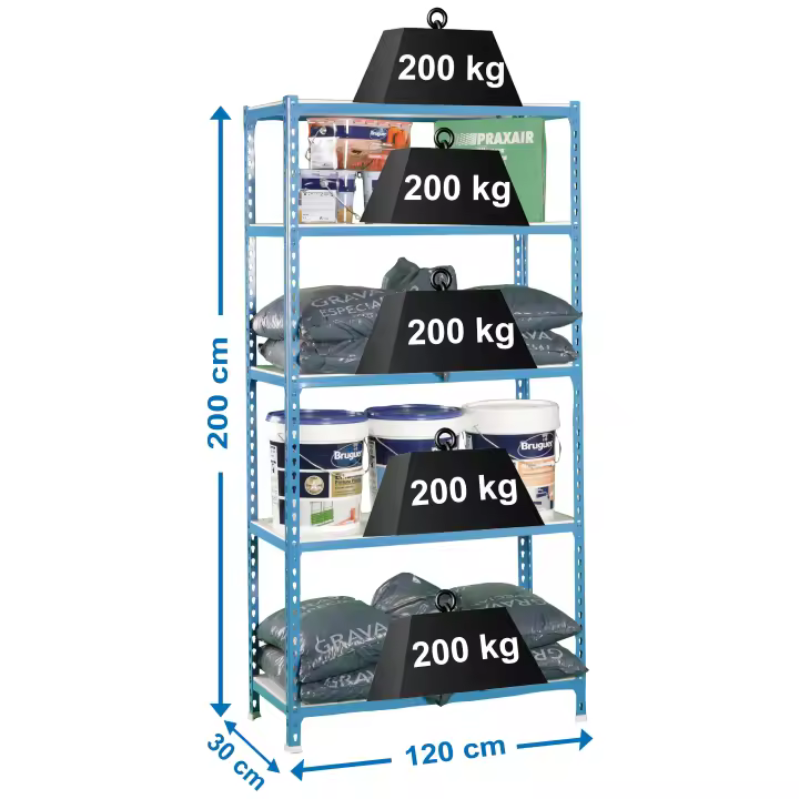 Estantería SIMONRACK Simonclick megaplus 5/300 azul/blanco - 1