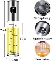 Pulverizador Aceite Spray, para Cocina, de Maple Inoxidable y Cristal,100 ml, Antigoteo, Accesorios Freidora de Aire, Dispensador, Bote, Dosificador SSITO - details 2