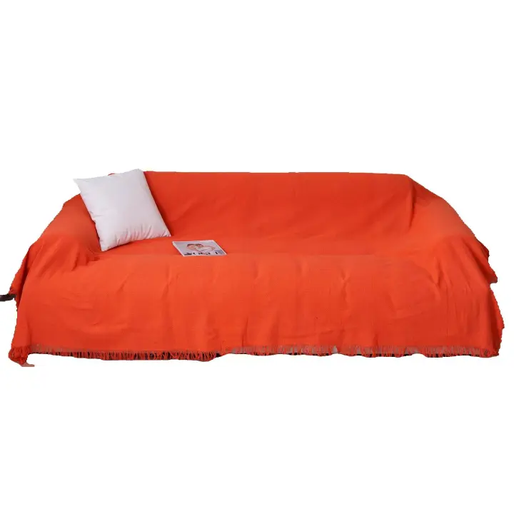 NEW & Almeritex 2000 Colcha Multiusos Sofa, Manta Foulard, Plaid para Cama, Cubresofa Cubrecama Naranja - 1