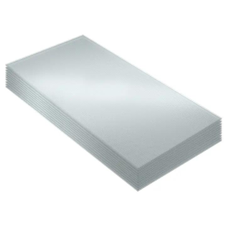 Tectake - 10 placas de doble pared SHINY de policarbonato, recortables, Placas de doble pared resistentes a la intemperie para cortar a medida, Versátil para caseta de jardín, cochera, invernaderos, etc., Policarbonato resistente y translúcido - 1