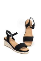 Lyla Wang Sandalias doradas mujer cuña mediana de espartos con plataforma - details 22