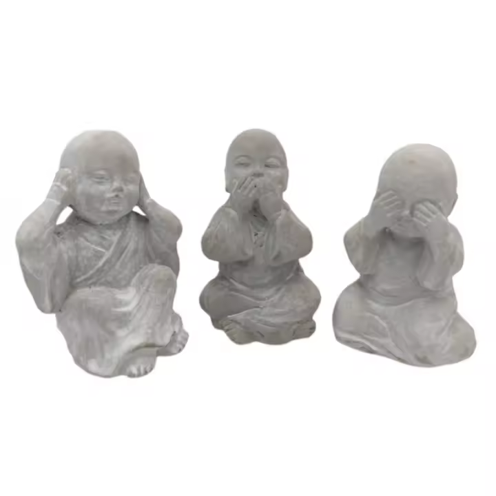 Figura Buda Cemento 12cm Pack 3 - 1