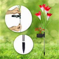 Luz Solar LED Para Camino De Flores Lirio Luz De Valla Exterior Impermeable Cambio De Color Para Jardín Patio Decoración Moderna - details 3