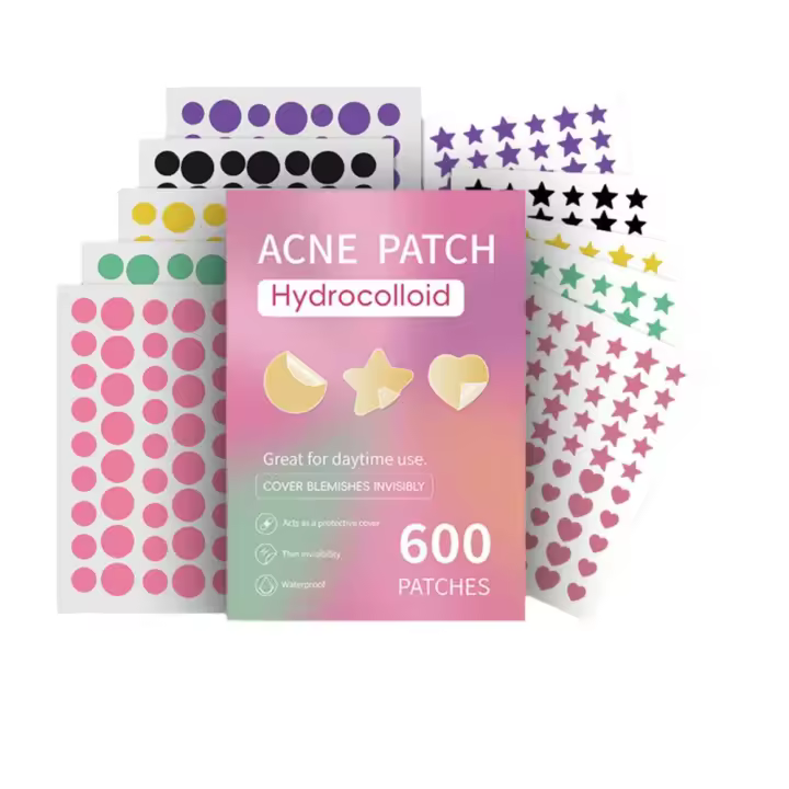 600pcs Parches De Acné De Cinco Colores Mixtos Parche De Estrella Para Cubrir Impurezas Herramienta De Maquillaje Y Cuidado De La Piel - 1