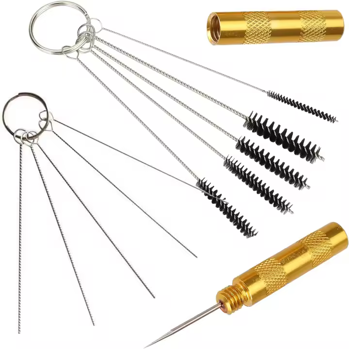 Cepillo de limpieza: 5 cepillos diferentes para limpiar aerógrafos + 5 agujas diferentes para limpiar y limpiar cepillos. - 1