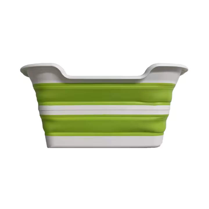 BALDE RECTANGULAR PLEGABLE VERDE AMIKO CON MEDIDAS 60,5x40x28/8 Y 27 LITROS DE CAPACIDAD - 1