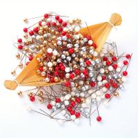 50/100pcs Berries De Holle Artificiales Decoración Para Árbol De Navidad Corona De Flores DIY En Línea De Hierro Para Decoración De Casa - details 6