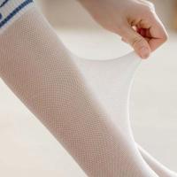 Medias Largas De Golf Con Letra C En Malla Elástica Para Mujer Medias De Rodilla Coreanas JK Medias Algodón Transpirables Para Deporte Y Comodidad - details 8