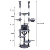 Árbol de gatos de lujo - Torre para Gatos, diseño estable, paraíso de juegos para gatos, 48cm*48cm*236cm~258cm - details 0