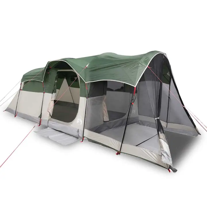 vidaXL Tienda de campaña familiar túnel 8 personas impermeable verde - 1