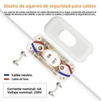 Interruptor De Cuerda Incluido 2/3pcs 6A 250V Botón Negro Para Encender/Apagar Adecuado Para Lámpara De Mesa Luz De Lectura Luz De Cama - details 3