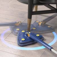Fregona triangular ajustable de 360 grados para limpieza de ventanas, mopa de microfibra con mango de 1,3 m, limpiaparabrisas de vidrio autoescurrido, Kit de limpieza de ventanas de pared. Envio desde España. - details 0