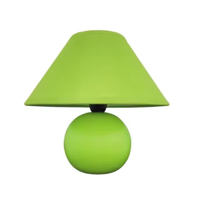 Lampara Mesa Ceramica Verde E14 Tela ARIEL  RABALUX - 1