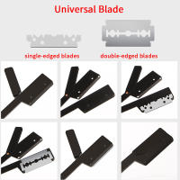 Afeitadora De Cuchillo Recto Para Hombres Porta Cuchillas Interchangeables De Acero Inoxidable Y Aluminio Para Eliminación De Pelo Sin Cuchilla - details 3