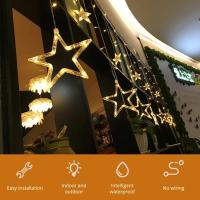 Curtain De Luces LED En Forma De Pentagrama Control Remoto Para Decoración Interior De Bodas Cumpleaños Y Navidad Luz De Ambiente Impermeable - details 1