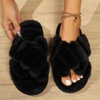 Zapatillas De Interior Para Mujer Con Estilo Cruzado Y Peluche Antideslizantes Cómodas Para Todas Las Estaciones Talla Verdadera - details 2