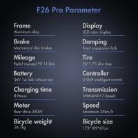 Bicicleta eléctrica de ciudad Fafrees F26 Pro de 26 pulgadas con cuadro bajito, bicicleta eléctrica 25 km/h, motor de 250 W, batería incorporada extraíble de 36 V 14.5 Ah, 7 velocidades Shimano, frenos de disco dobles, conectividad a aplicación - Dorado - details 11