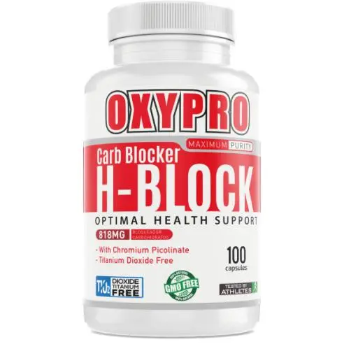 OXYPRO® Nutrition – H-Block - 100 cápsulas (bloqueador de hidratos de carbono - evita el impacto de los hidratos de carbono que tomas en la alimentación evitando que se conviertan en grasa) - 1