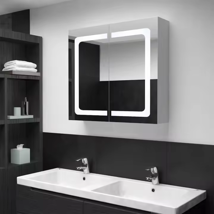 vidaXL Mueble de baño con espejo LED 80x12,2x68 cm - 1
