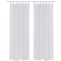 vidaXL 2x Cortinas Transparentess 140x175cm Visillo Ventana Decoración Color Blanco,  Crema,  Tuquesa y mas - details 0