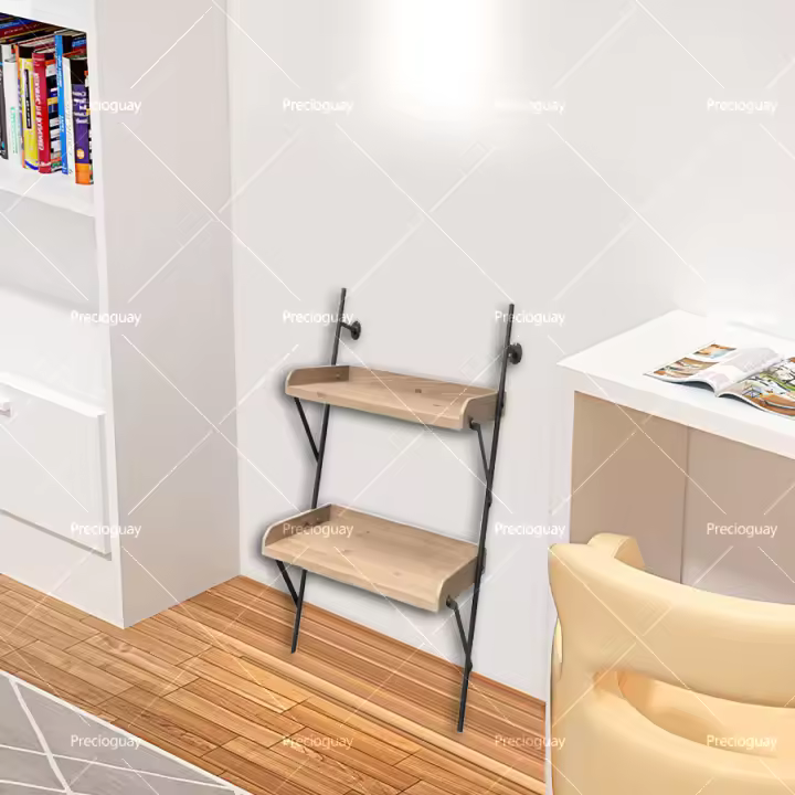 Estante de madera maciza de dos capas, adecuado para sala de estar, dormitorio y cocina, 50x30x78cm - 1