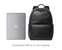 Mochila De Cuero Genuino 100% Para Hombres Moda Natural Negocios Lujo Con Capacidad Para Portátil De 15.6 Pulgadas Bolsa Escolar Para Estudiantes Y Chicos - details 11