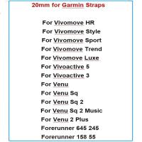 Correa De Reloj De Cuero Genuino 20mm Para Garmin Venu 2 plus SQ Vivoactive 3 3t Vivomove HR Reemplazo De Pulsera Para Reloj Inteligente - details 0