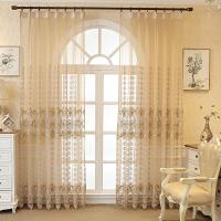 Cortina De Ventana Europea Estilo Atmósfera Hueca Y Desdobleable Para Sala De Estar 100% Poliéster Translúcida Con Bordado Soluble En Agua - details 4