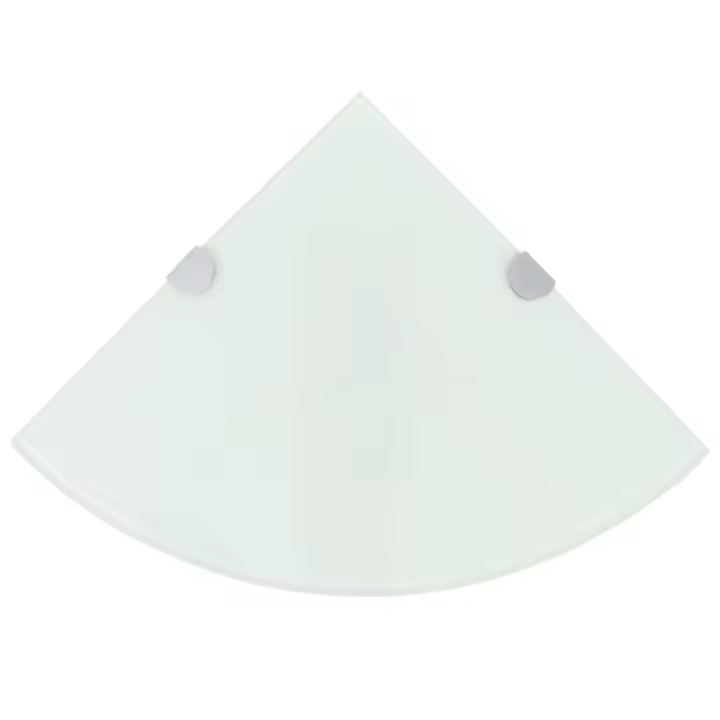 Estante de esquina con soportes cromados vidrio blanco 25x25 cm - 1