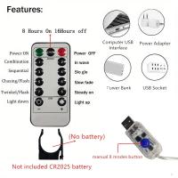 Guirnalda De Luces LED Para Ventanas 6x3M/3x3m Con Control Remoto Y Alimentación USB Decoración Navideña Para Hogar Y Jardín - details 7