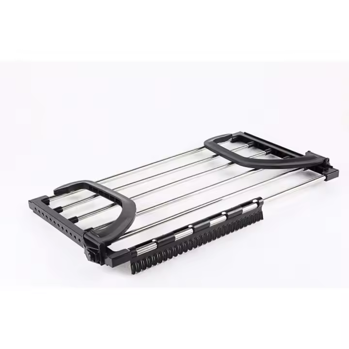 Ropa plegable Tendedero Balcón de acero inoxidable colgar en la ventana del radiador Bañeras para colgar ropa seca húmeda (67*32cm) - 1
