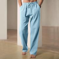 Pantalones De Algodón Y Lino Para Hombre Pantalones De Vacaciones Hawái Pantalones De Playa Transpirables Ropa Versátil Casual Para Calle - details 5