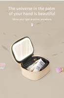 Bolso De Maquillaje Recargable Con Espejo LED Pantalla Táctil Compacta 3 Luzes Coloridas Material PU Estilo Casual - details 1
