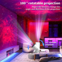 Lámpara de proyector de cielo estrellado, luz ambiental de dormitorio, lámpara de galaxia con conexión Bluetooth y control remoto, adecuada para dormitorio de niños y adultos, decoración de habitaciones, sala de juegos, fiesta (redonda blanca) - details 3