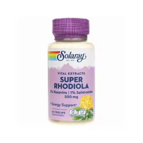 Solaray SUPER RHODIOLA 60 Cápsulas Equilibra Estrés Aumenta Energía - 1