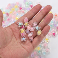 30/100/200Pcs Cuentas De Acrílico Para Joyería Espaciadoras Estrella Flor Para Hacer Pulseras Collares Suministros DIY Para Niñas - details 7