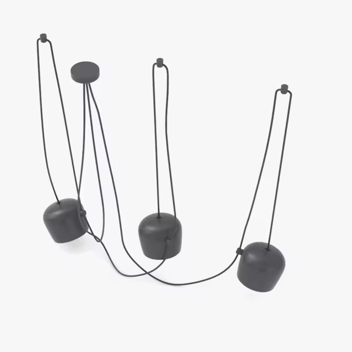 ALPINALUZ  Lámparas colgantes Tambor de Aluminio de 3 luces de techo Araña decorativa moderna E27 - 1