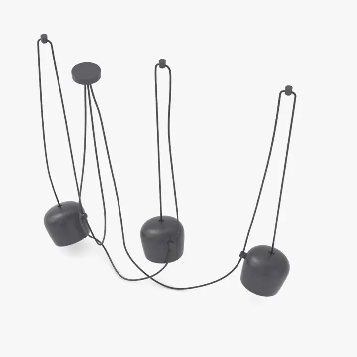 ALPINALUZ  Lámparas colgantes Tambor de Aluminio de 3 luces de techo Araña decorativa moderna E27 - 1