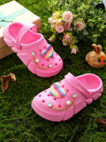 Clogs Casuales Para Niñas Con Decoraciones De Corazones Secado Rápido Ligeros Y Antideslizantes Adecuados Para Baños Internos Y Externos - details 11