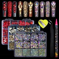 12 Cuadrículas De 3D Diamantes De Aleación Para Uñas Joyas De Cristal Corazón Accesorios De Manicura Gemas De Rhinestone Para Artesanía De Joyería - details 0