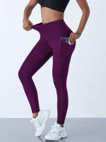 Leggings De Cintura Alta Para Mujer Con Bolsillos Pantalones De Yoga Elásticos Para Fitness Y Correr Talla Verdadera - details 22