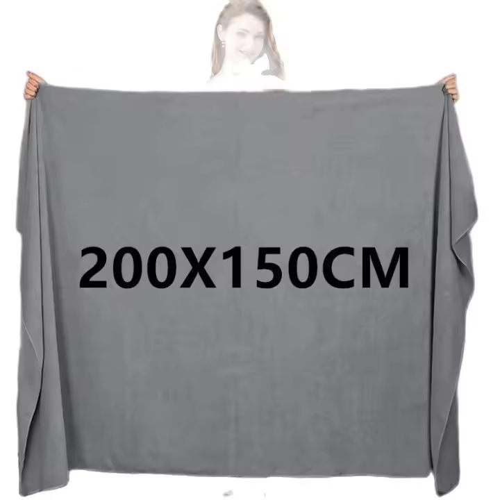 Toalla De Baño De Microfibra Super Grande Absorbente Y Secado Rápido Color Gris Multiusos Deportivos Viajes Sin Desvanecimiento - 1