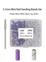 Kit De 61 Piezas De Bandas De Arena Para Uñas Con Eje Para Máquina Eléctrica De Manicura Mini Pulidora De Uñas Y Polvo De Grano Fino 3.1MM - details 3