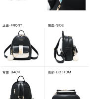 Mochila Bolso Para Mujer Con Cierre De Cremallera Y Decoración De Pompón Interior Bolsa De Día De Cuero Sintético - details 6