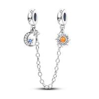 Cadena De Seguridad Platinada De Plata Con Bolas Para Pulsera Original Joyería Hecha a Medida Clip De Estopilla Charm Adecuado Para Joyería - details 0