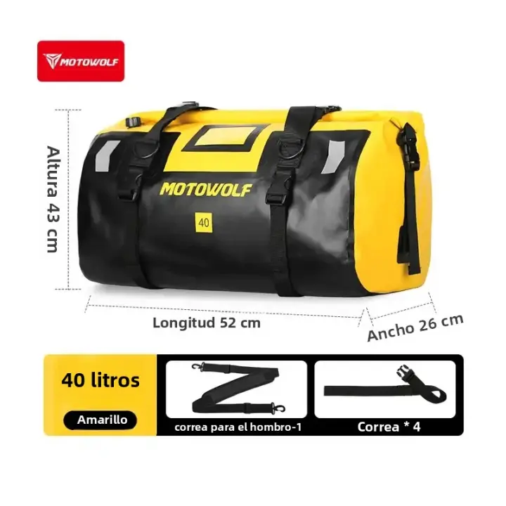 Bolsa De Asiento Para Motocicleta Impermeable Con Hombrosas Bolsa De Viaje Exterior Seca De 40/66 Litros Motocicleta Deportes Al Aire Libre - 1