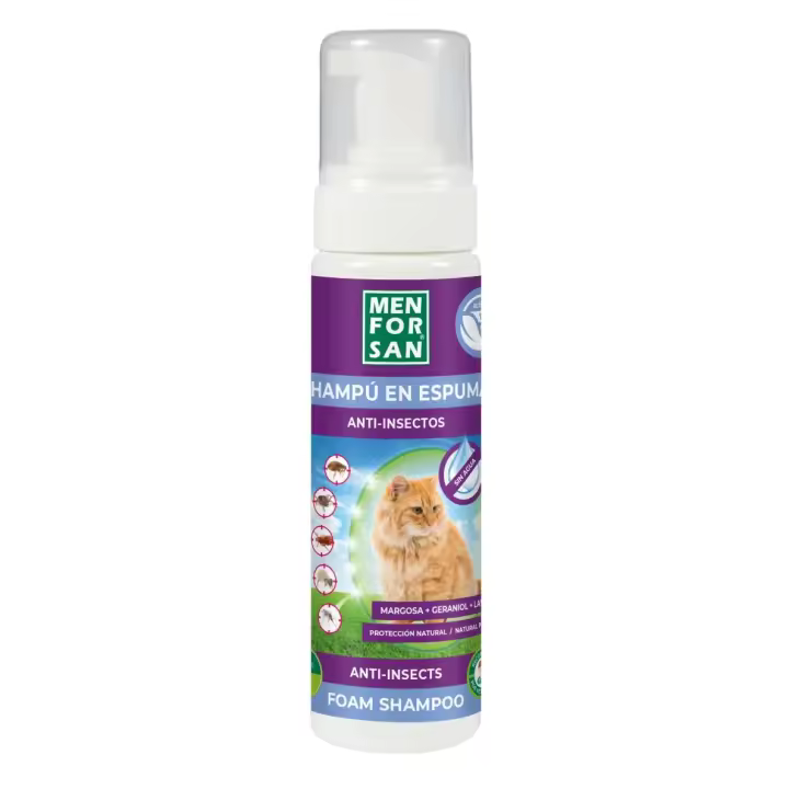 Champú en espuma MENFORSAN anti insectos 200 ml para perros y gatos - 1